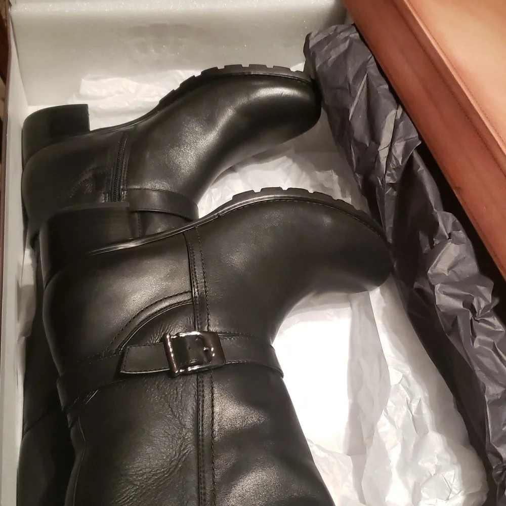Blondo NEW Fabrizia Waterproof Tall Riding Boots Genuine Shearling Lamb Leather - Picture 13 of 17